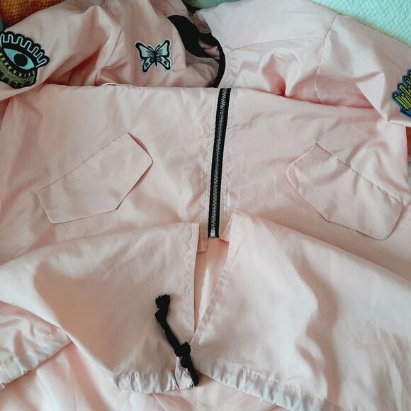 36.5 Long Bomber Jacket Patches Sporty Casual sz: S - Picture 6 of 10